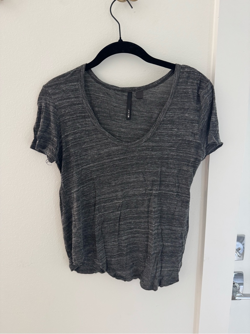 Joe's Jeans Heather Charcoal Short Sleeve Scoop Neck Tee